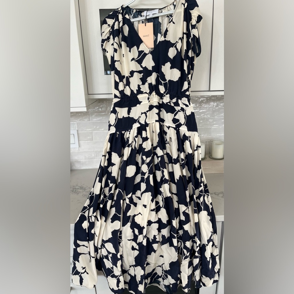 La Ligne Natalie Dress NAVY/CREAM NWT